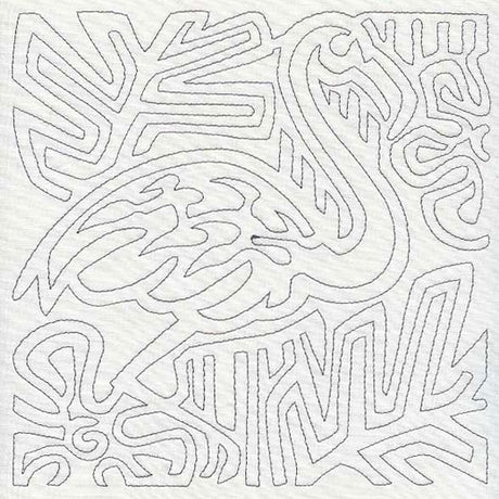 Mola Flamingo Quilting Square (Single Run)