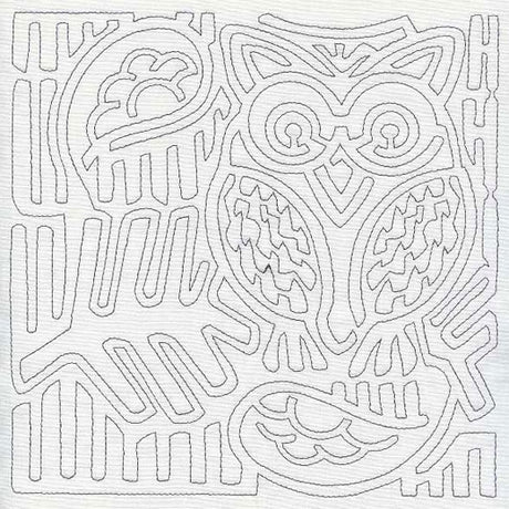 Mola Retro Owl Quilting Square (Single Run)