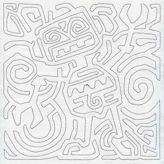 Mola Rockin' Robot Quilting Square (Single Run)