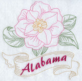 Alabama - Camellia (Redwork)
