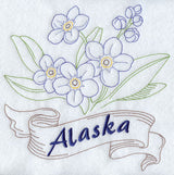 Alaska - Forget-Me-Not (Redwork)