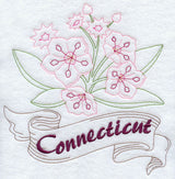 Connecticut - Mountain Laurel (Redwork)