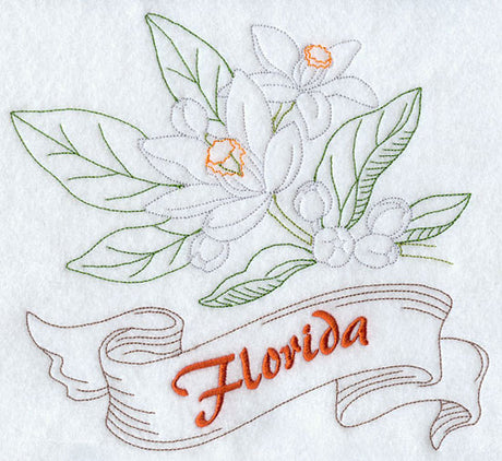 Florida - Orange Blossom (Redwork)
