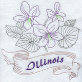 Illinois - Purple Violet (Redwork)