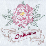 Indiana - Peony (Redwork)