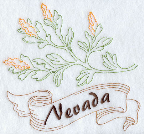 Nevada - Sagebrush (Redwork)
