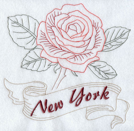 New York - Rose (Redwork)