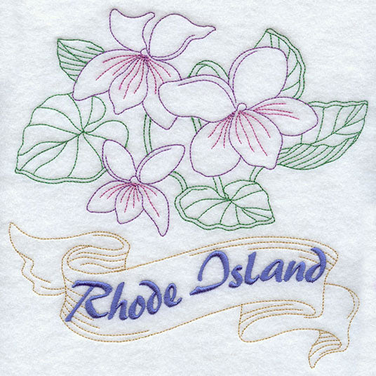 Rhode Island - Violet (Redwork)