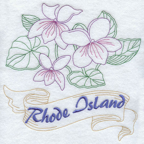 Rhode Island - Violet (Redwork)