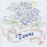 Texas - Bluebonnet (Redwork)