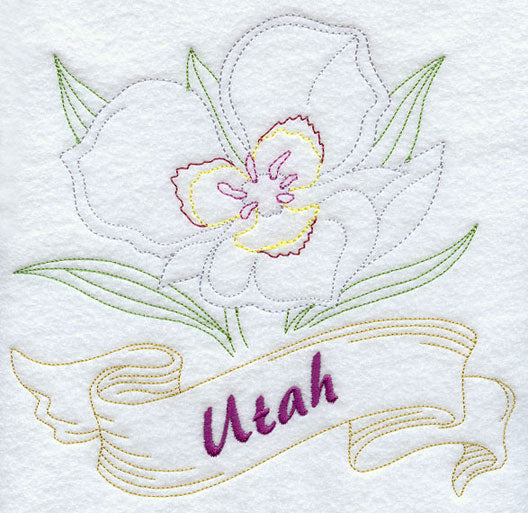 Utah - Sego Lily (Redwork)