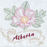 Alberta - Wild Rose (Redwork)