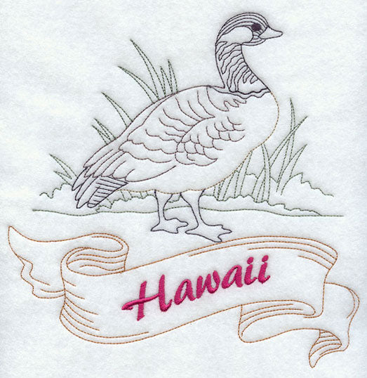 Hawaii - Nene (Redwork)