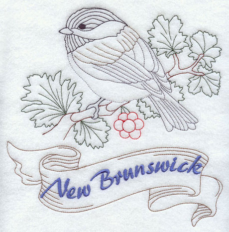 New Brunswick - Black-Capped Chickadee (Redwork)