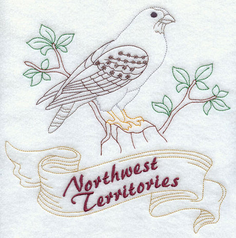 Northwest Territories - Gyrfalcon (Redwork)