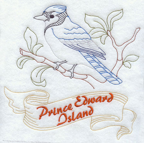 Prince Edward Island - Blue Jay (Redwork)