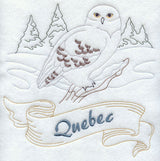 Quebec - Snowy Owl (Redwork)
