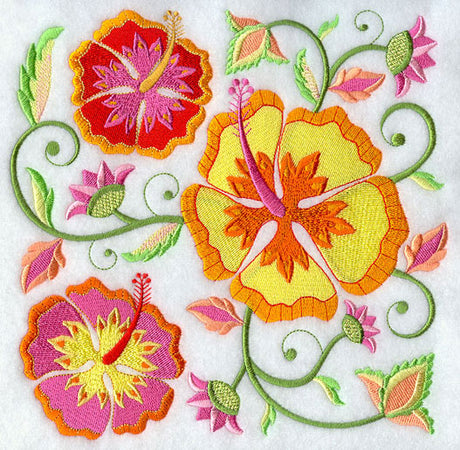 Jacobean Hibiscus Square