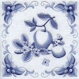 Delft Blue Kalanchoe and Fruit Square