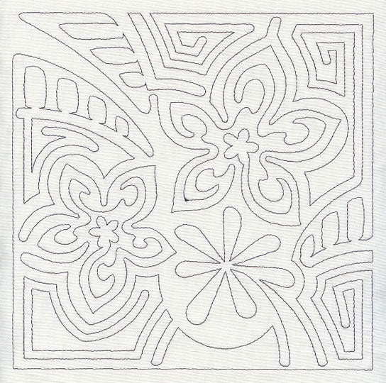 Mola Frangipani Quilting Square (Single Run)