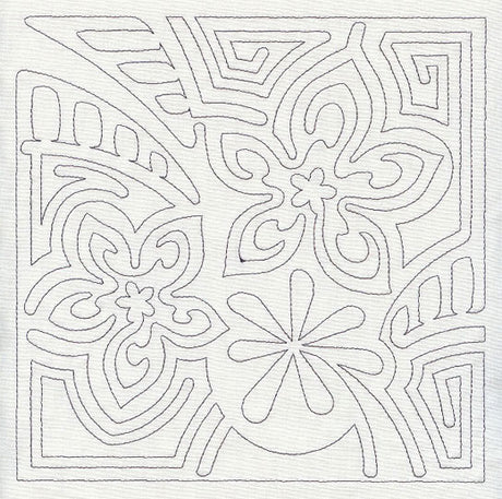 Mola Frangipani Quilting Square (Single Run)