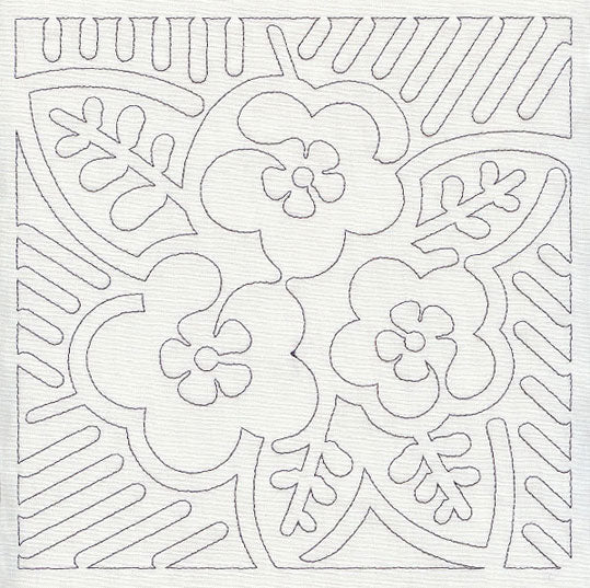 Mola Panama Rose Quilting Square (Single Run)