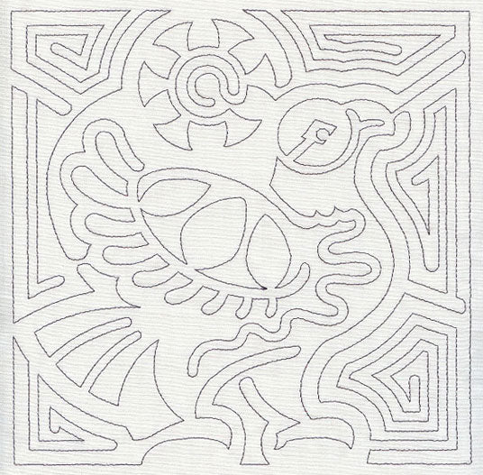 Mola Hawk Quilting Square (Single Run)