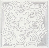 Mola Hawk Quilting Square (Single Run)