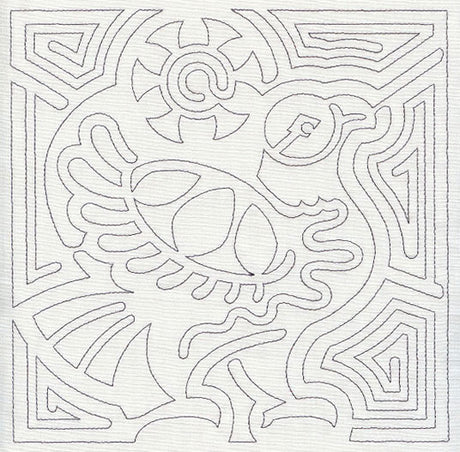 Mola Hawk Quilting Square (Single Run)