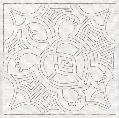 Mola Turtle Quilting Square (Single Run)