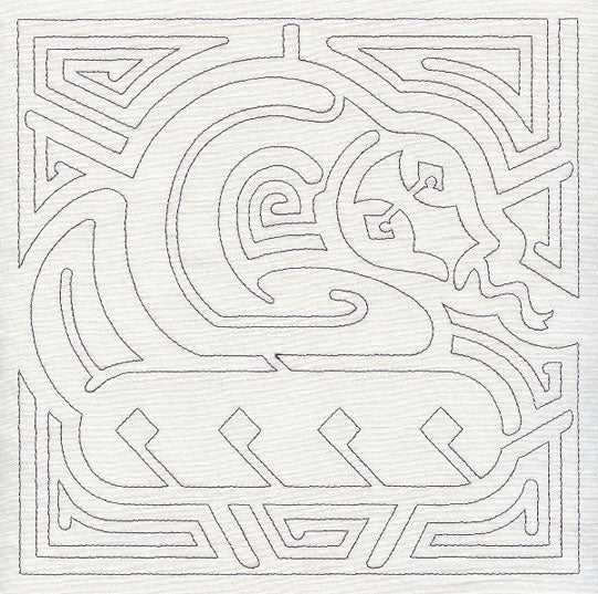 Mola Snake Quilting Square (Single Run)