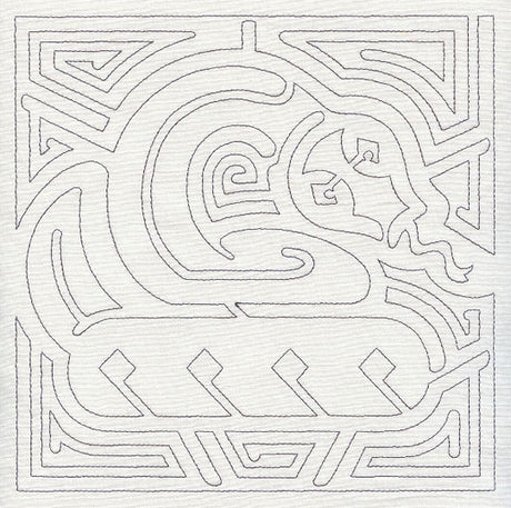 Mola Snake Quilting Square (Single Run)