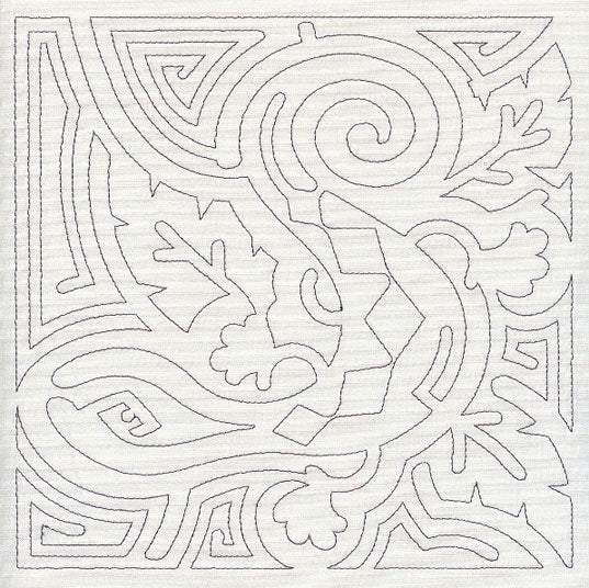 Mola Lizard Quilting Square (Single Run)
