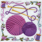 Knitting Needle and Yarn Collage