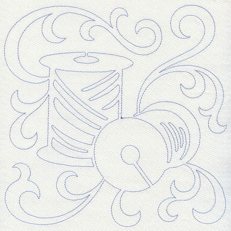 Thread Spools Quilting Square (Single Run)