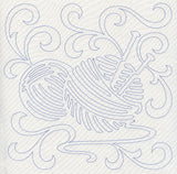 Knitting Needles and Yarn Quilting Square (Single Run)