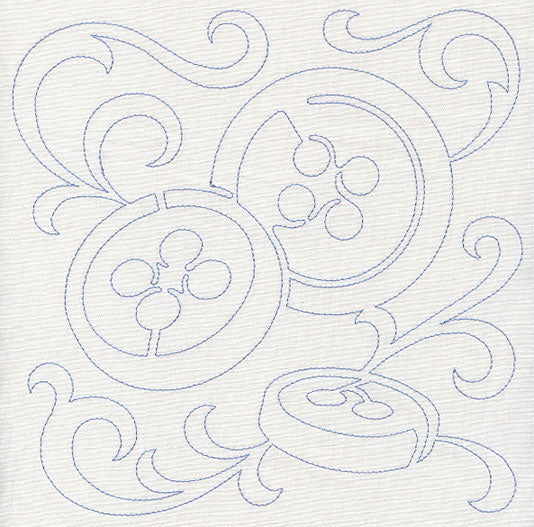 Buttons Quilting Square (Single Run)