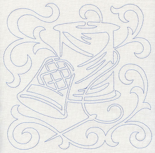 Thread and Thimble Quilting Square (Single Run)