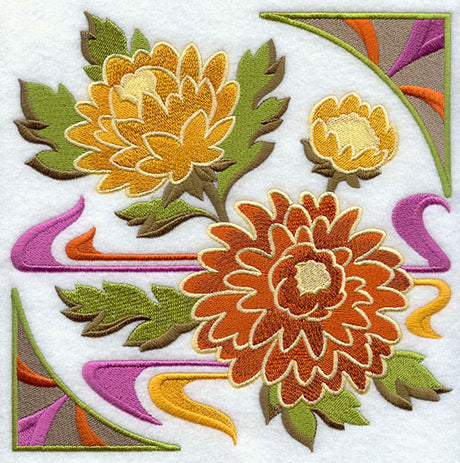 Arts and Crafts Chrysanthemum Square