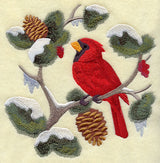Cardinal in Boughs and Berries Square