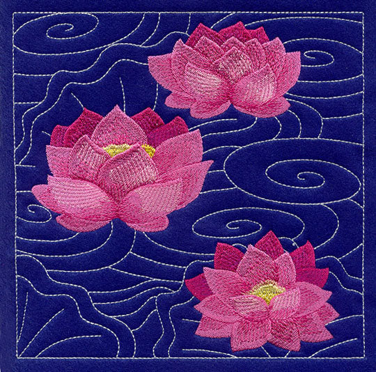Lotus Sashiko Square