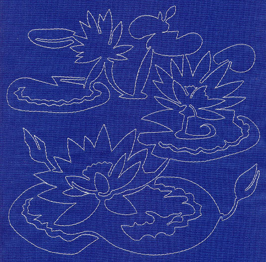 Lotus Sashiko Square (Single Run)