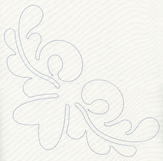 Feather Quilting Heart Corner (Single Run)