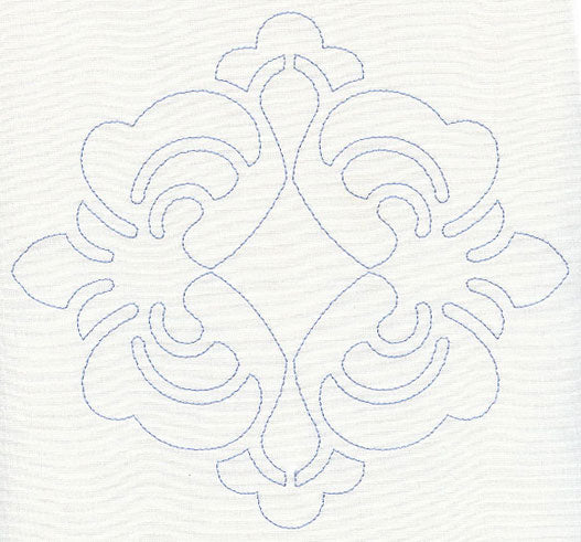 Feather Quilting Swirly Diamond (Single Run)