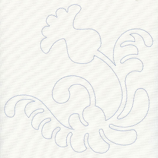 Feather Quilting Curling Blossom (Single Run)