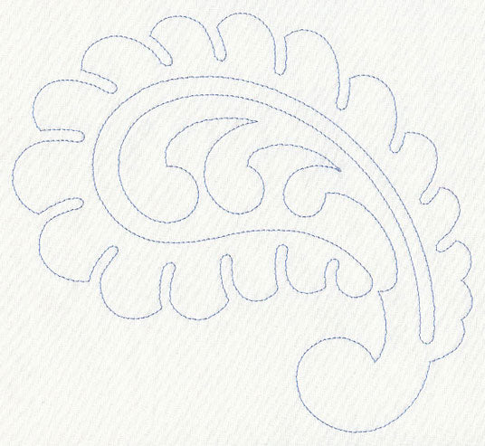 Feather Quilting Curling Paisley (Single Run)
