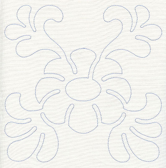 Feather Quilting Bold Flower Square (Single Run)