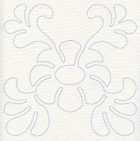 Feather Quilting Bold Flower Square (Single Run)
