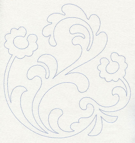 Feather Quilting Flower Circle (Single Run)