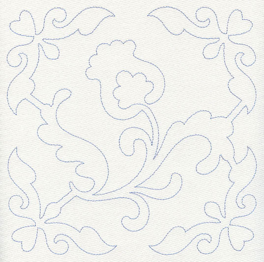Feather Quilting Tulip Square (Single Run)